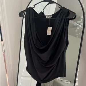 Free People Elegant Black Drape Top